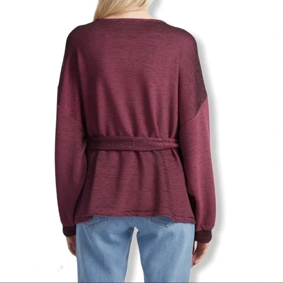 French Connection Burgundy Striped Sweater - Picture 2 of 5